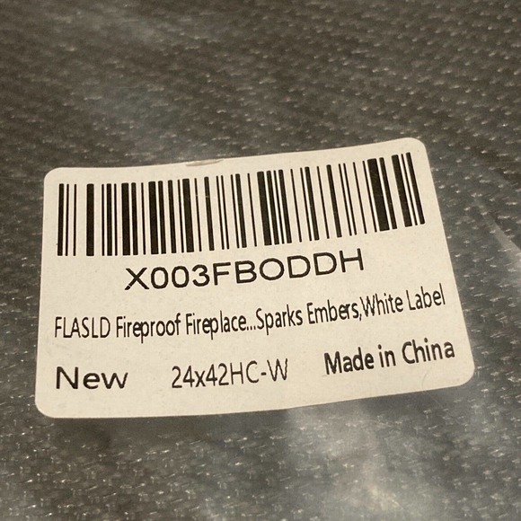 FLASLD Fireproof Fireplace Mat 24×42Inch Black Half Round Hearth Rug Protect - Picture 2 of 5